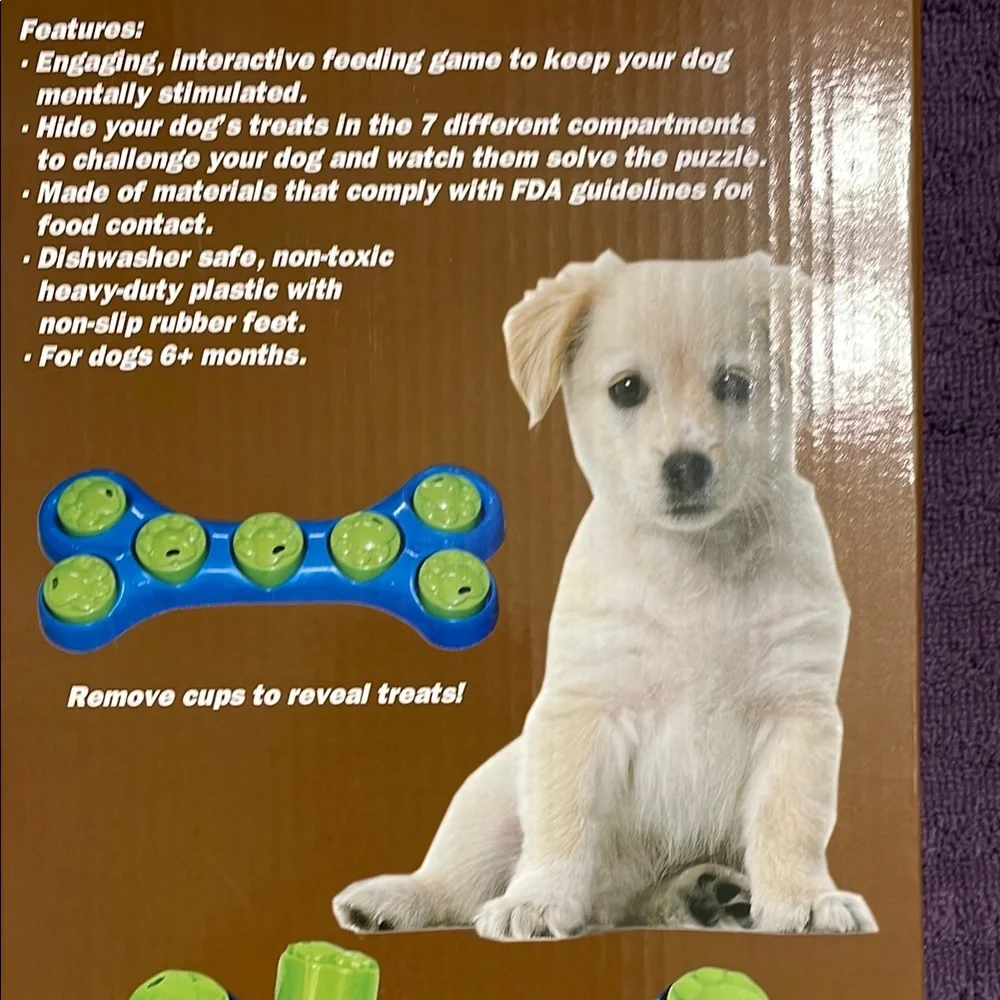 Green and Blue Dog Treat Puzzle Toy